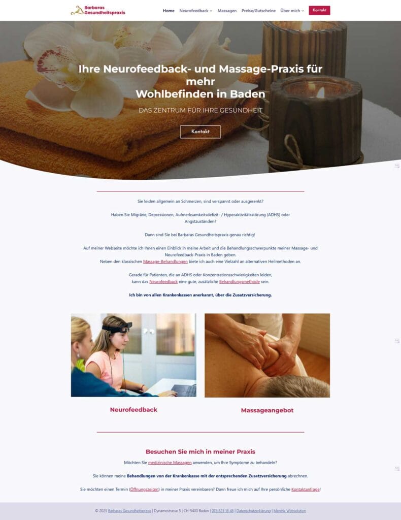 Referenz Website Barbaras Gesundheitspraxis