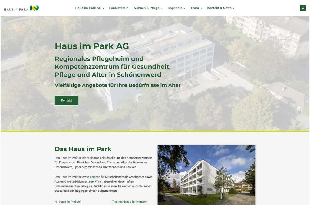 Haus im Park neue Website 2026