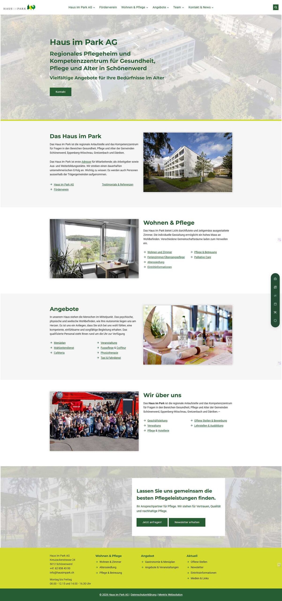 Haus im Park neue Website 2026 Home