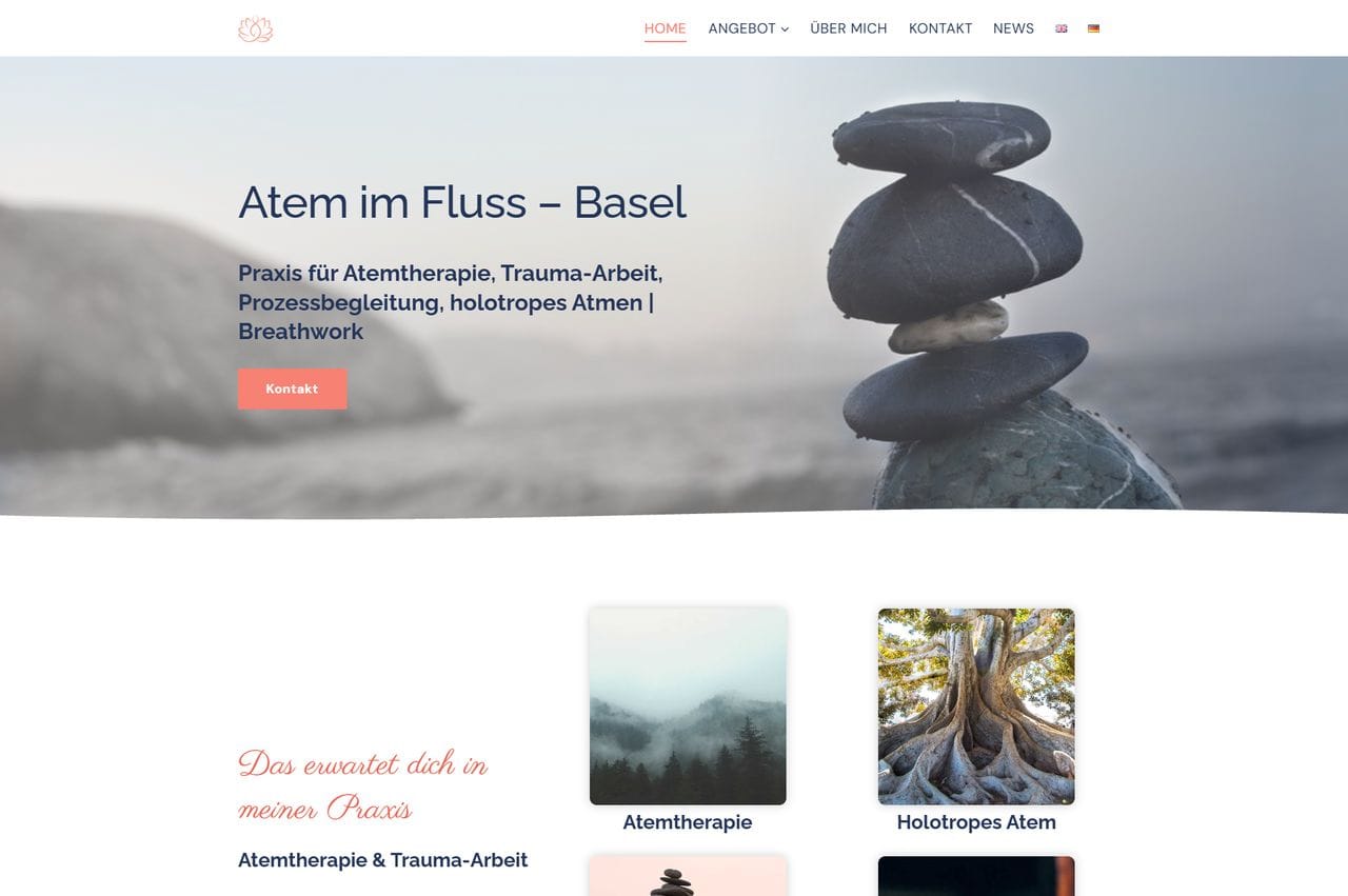 Referenz Website, Praxis Atem im Fluss, Basel, 2026