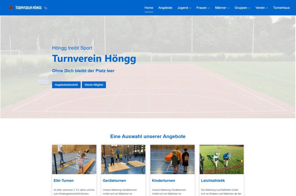 Referenz Redesign Website Turnverein Höngg 2026