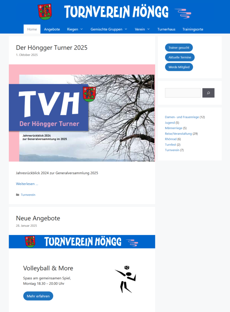 Referenz Webdesign Turnverein Höngg 2026
